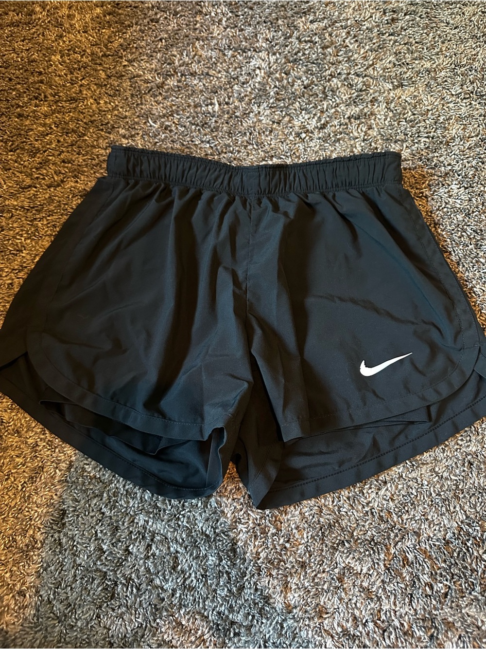 Nike Black Women's Athletic Running Shorts with White Swoosh